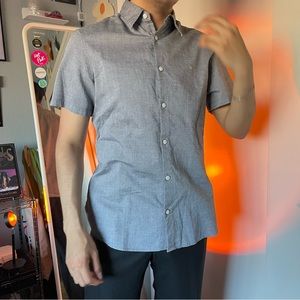 Gray CK Shirt with Stitching White Details
